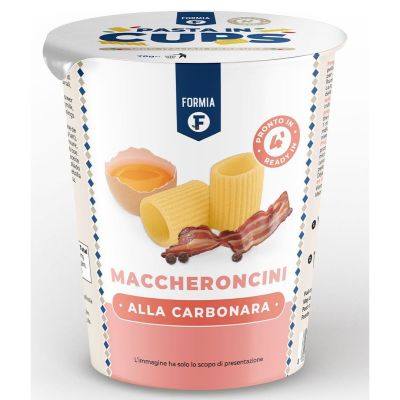 pasta in cups pasta alla carbonara